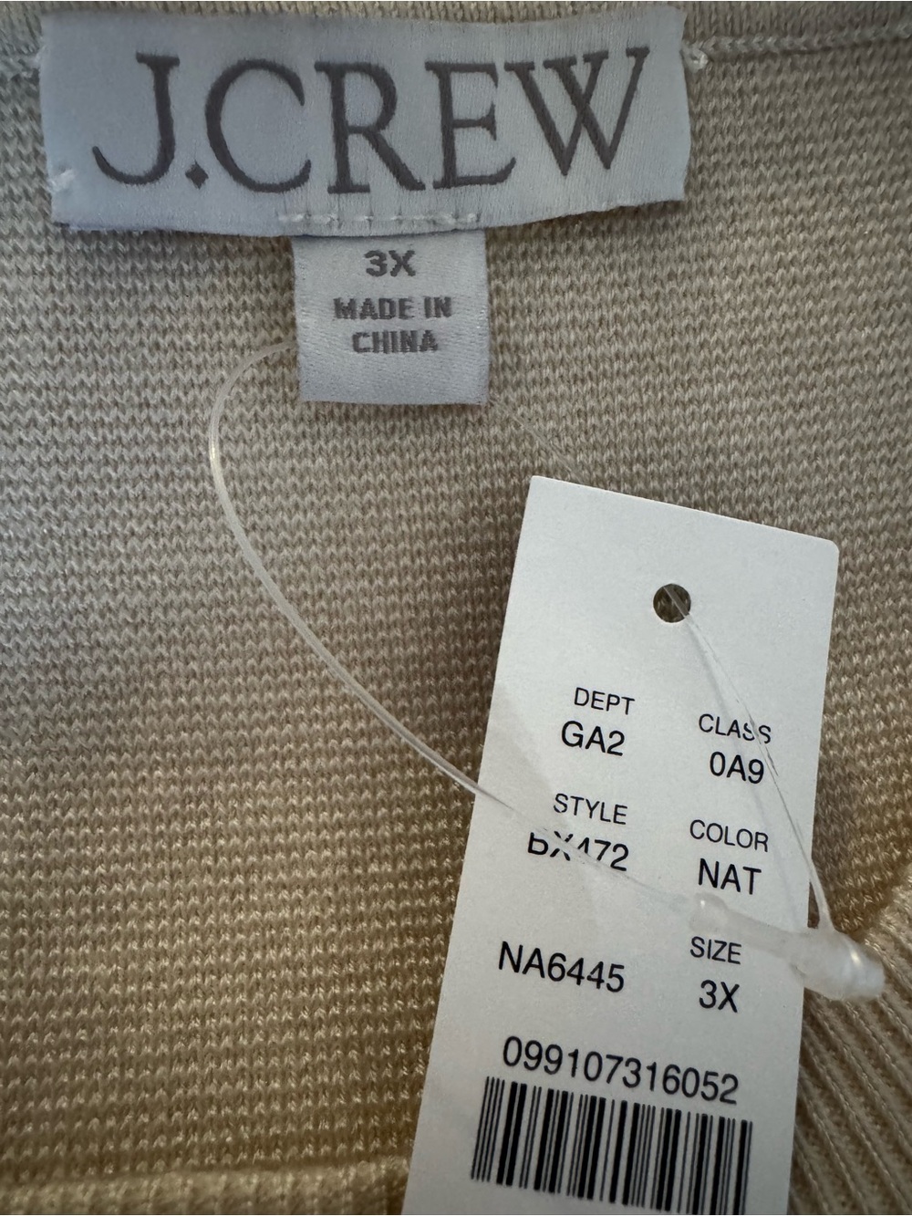 NWT J. Crew Sleeveless Knit Shell Lyocell Blend color “Natural” Size 3X - Picture 7 of 8